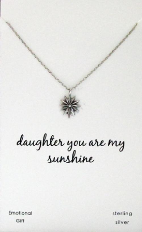 Daughter, you are my sunshine silver pendant